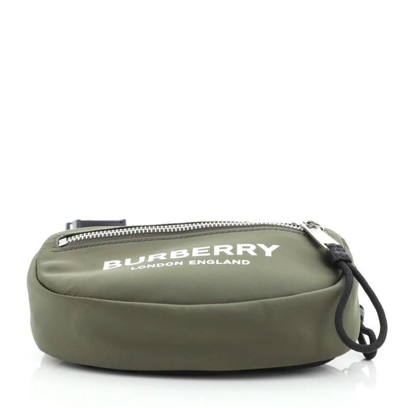 Burberry Logo Cannon Bum Bag Printed Nylon Small In Good Condition In NY, NY