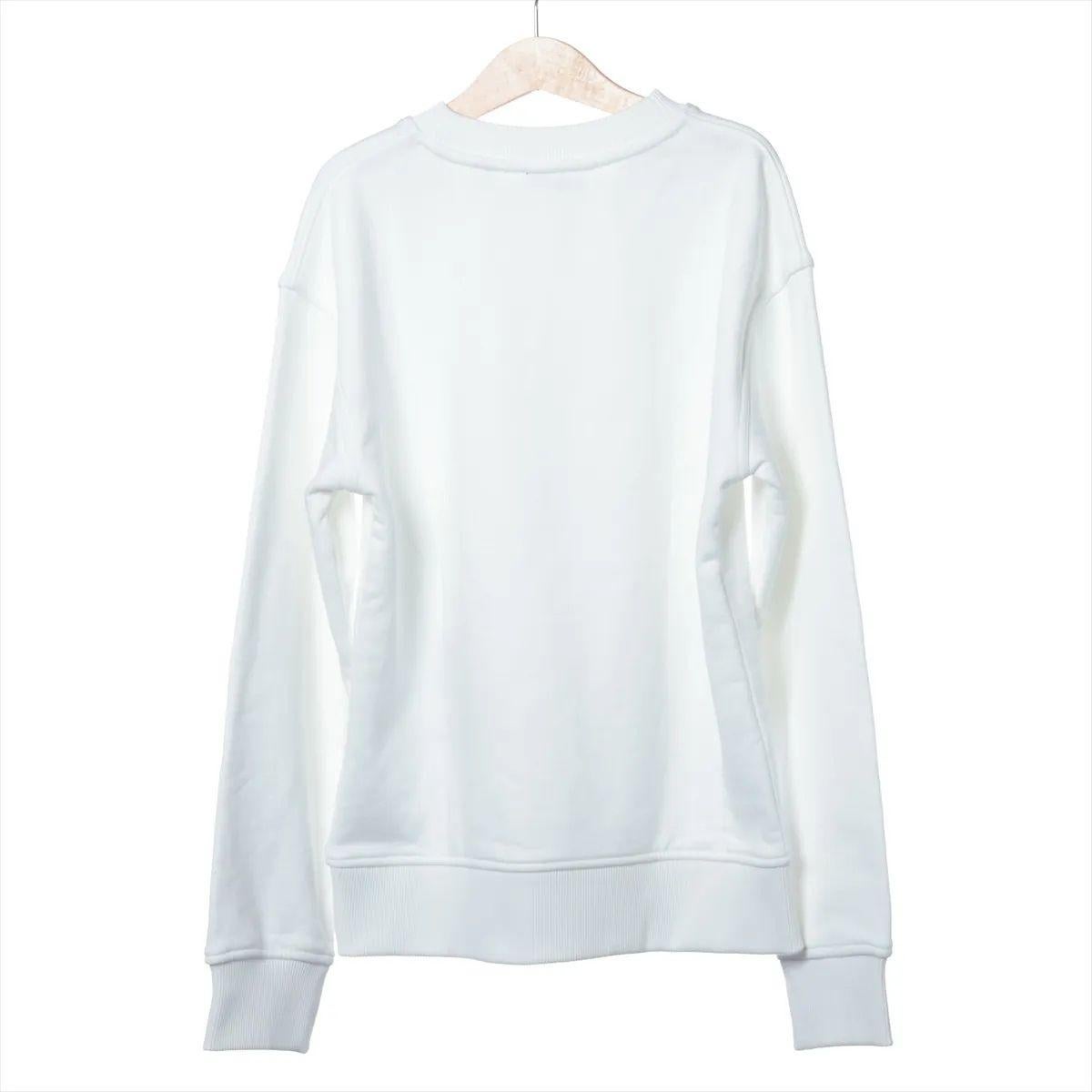 Sudadera básica de punto de algodón con logotipo de Burberry Blanco Gris en venta