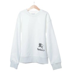 Sudadera básica de punto de algodón con logotipo de Burberry Blanco