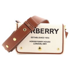Burberry Logo Crossbody Bag Horseferry Print Canvas with Leather Small