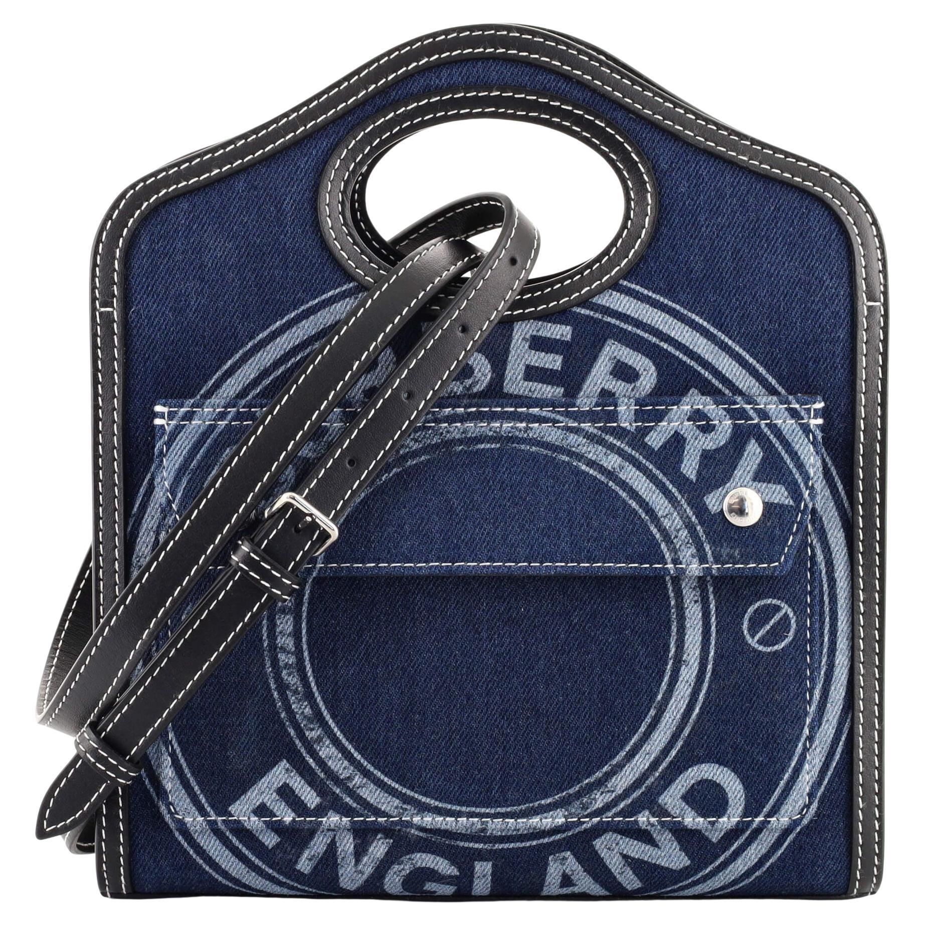 Burberry Logo Pocket Tote Denim Mini