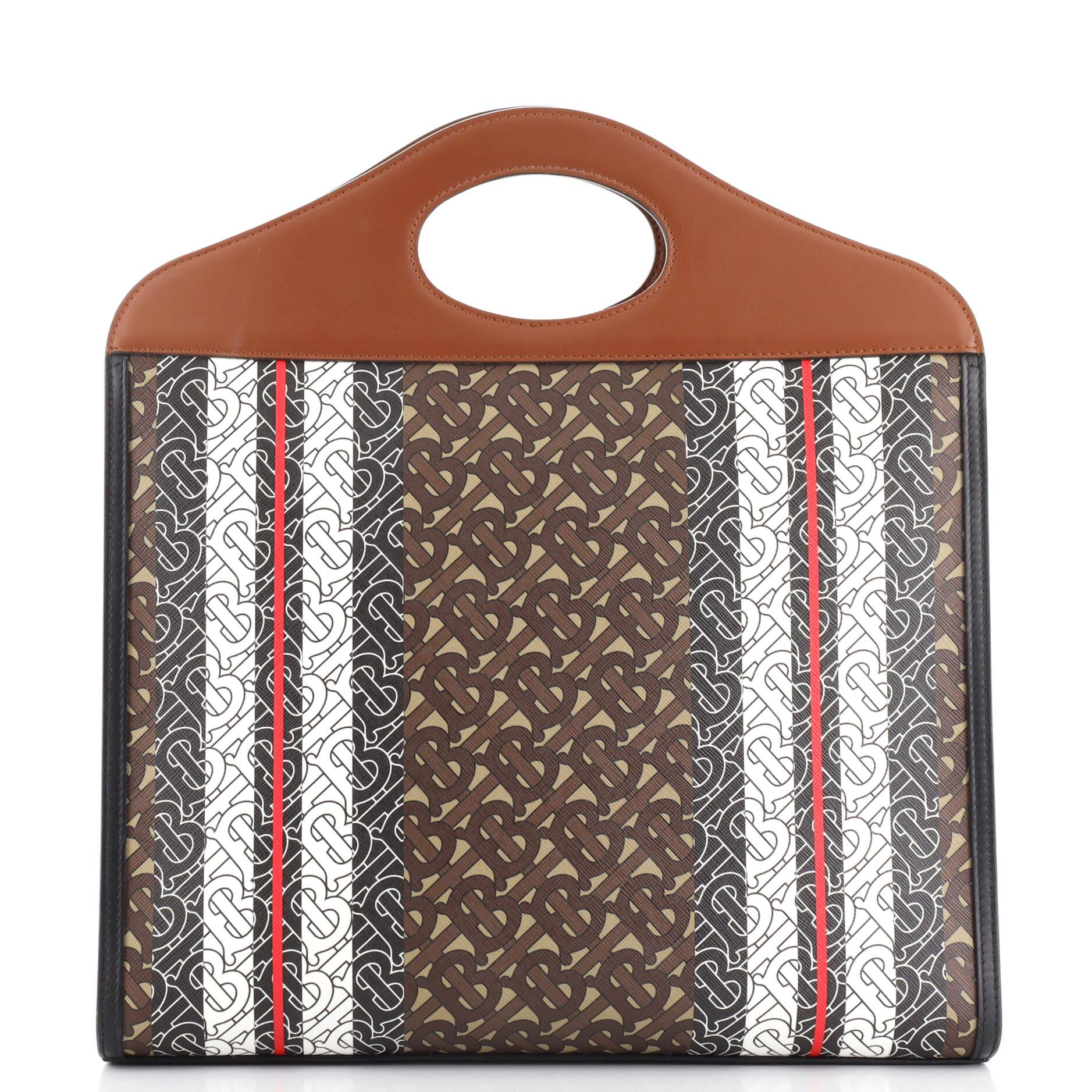 burberry logo canvas tote
