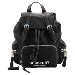 Burberry Logo Rucksack Backpack Nylon with Leather Small