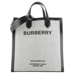 Burberry Logo Tote Bag Horseferry Print Segeltuch mit Leder groß