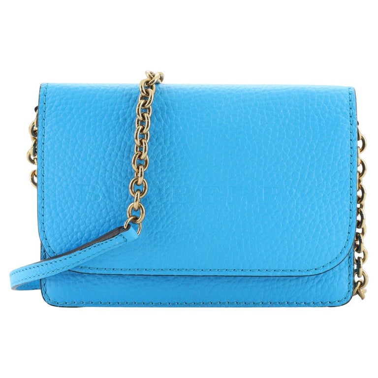 Burberry Logo Wallet on Chain Embossed Leather at 1stDibs burberry