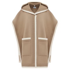 Capo con cappuccio in lana e cashmere con logo Burberry