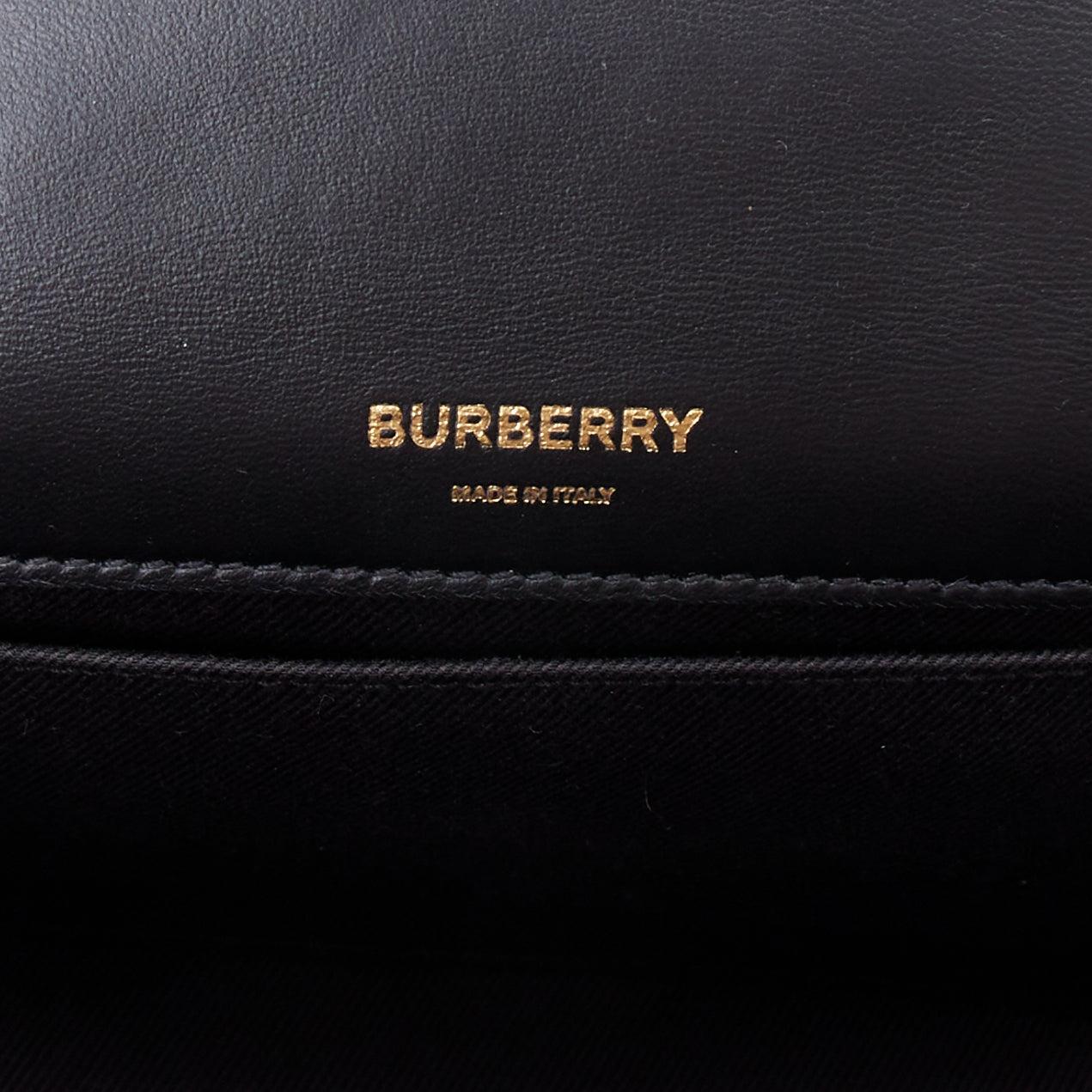 BURBERRY Lola black quilted leather gold TB logo crossbody bag 6