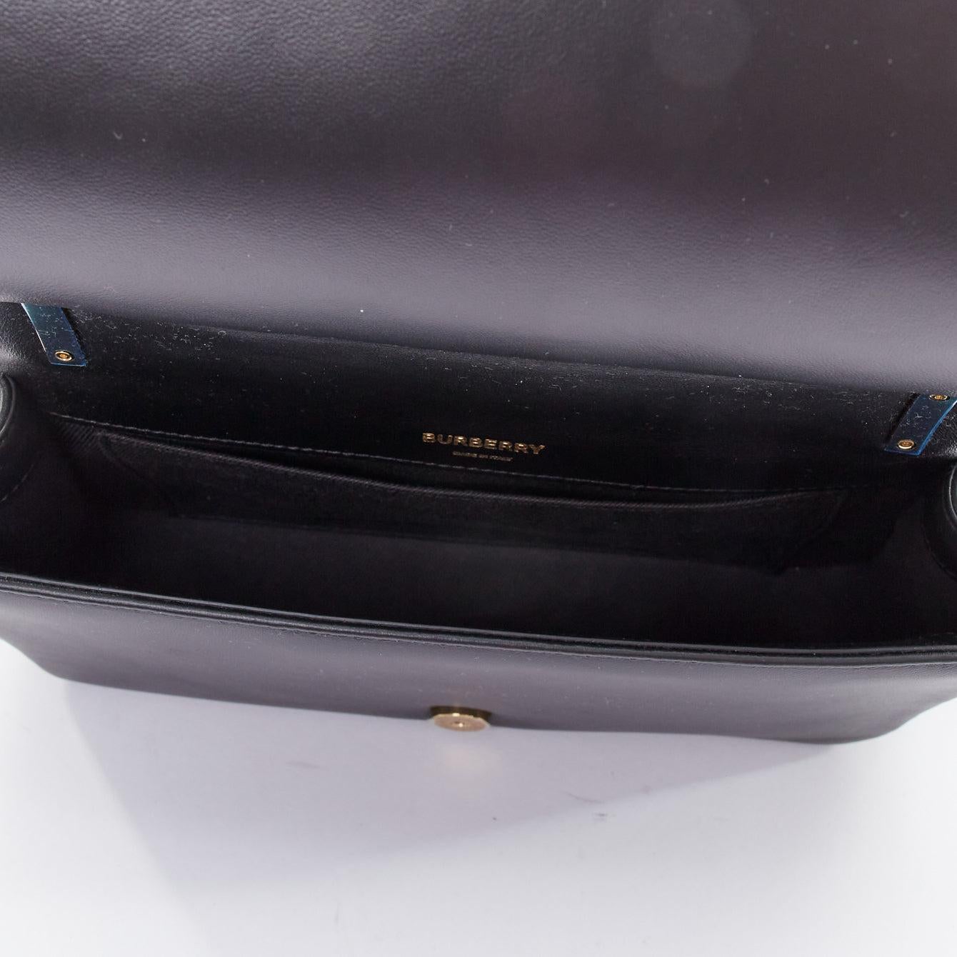 BURBERRY Lola black quilted leather gold TB logo crossbody bag 5