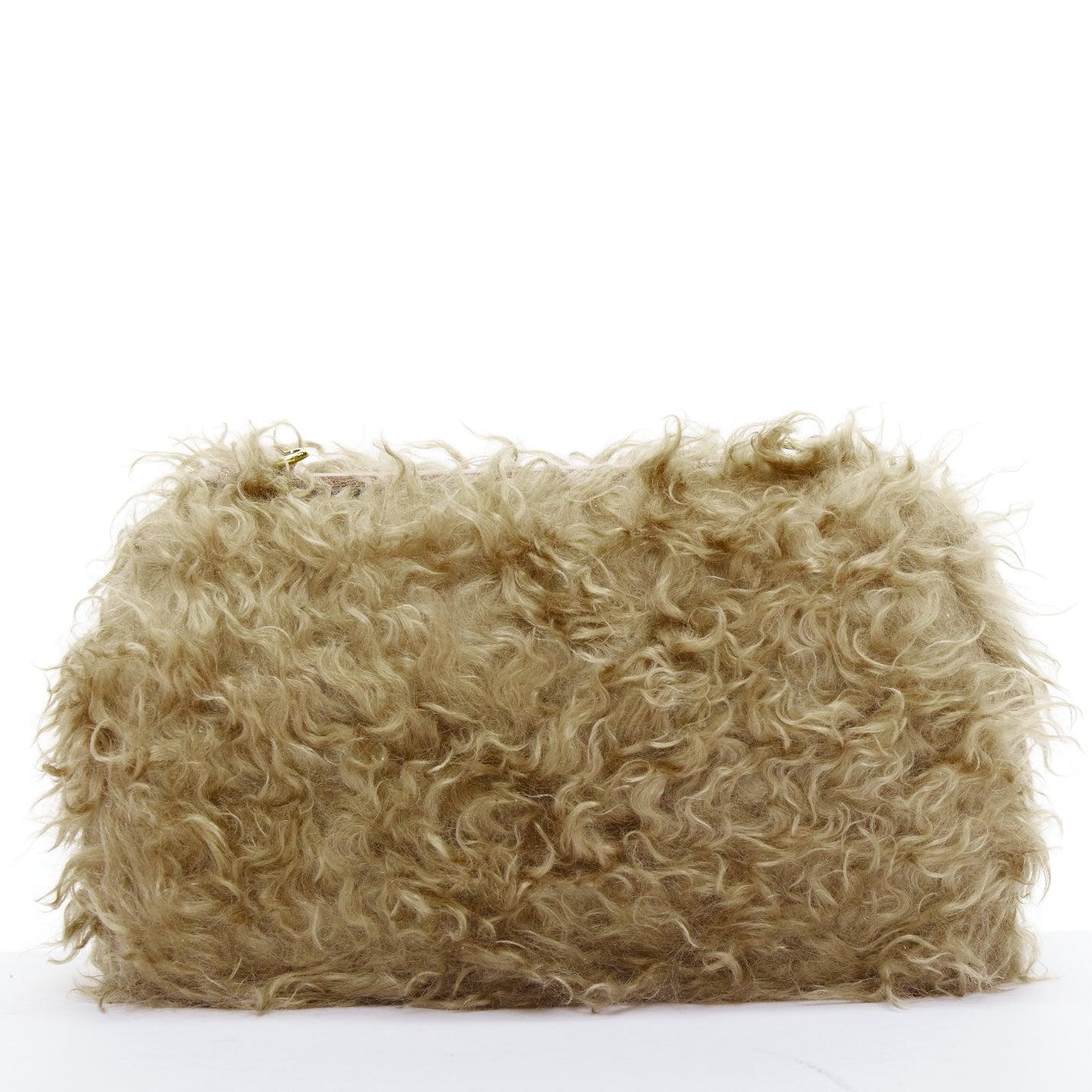 Women's BURBERRY Lola Mohair Limited Edition lamb shearling gold TB crossbody bag For Sale