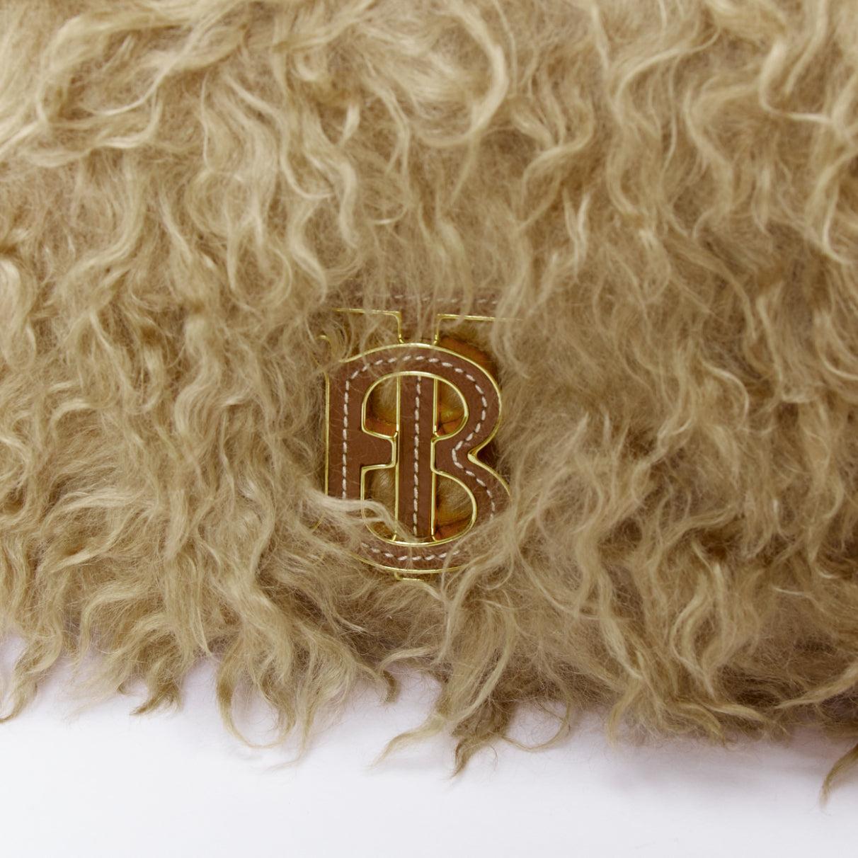 BURBERRY Lola Mohair Limited Edition lamb shearling gold TB crossbody bag For Sale 2