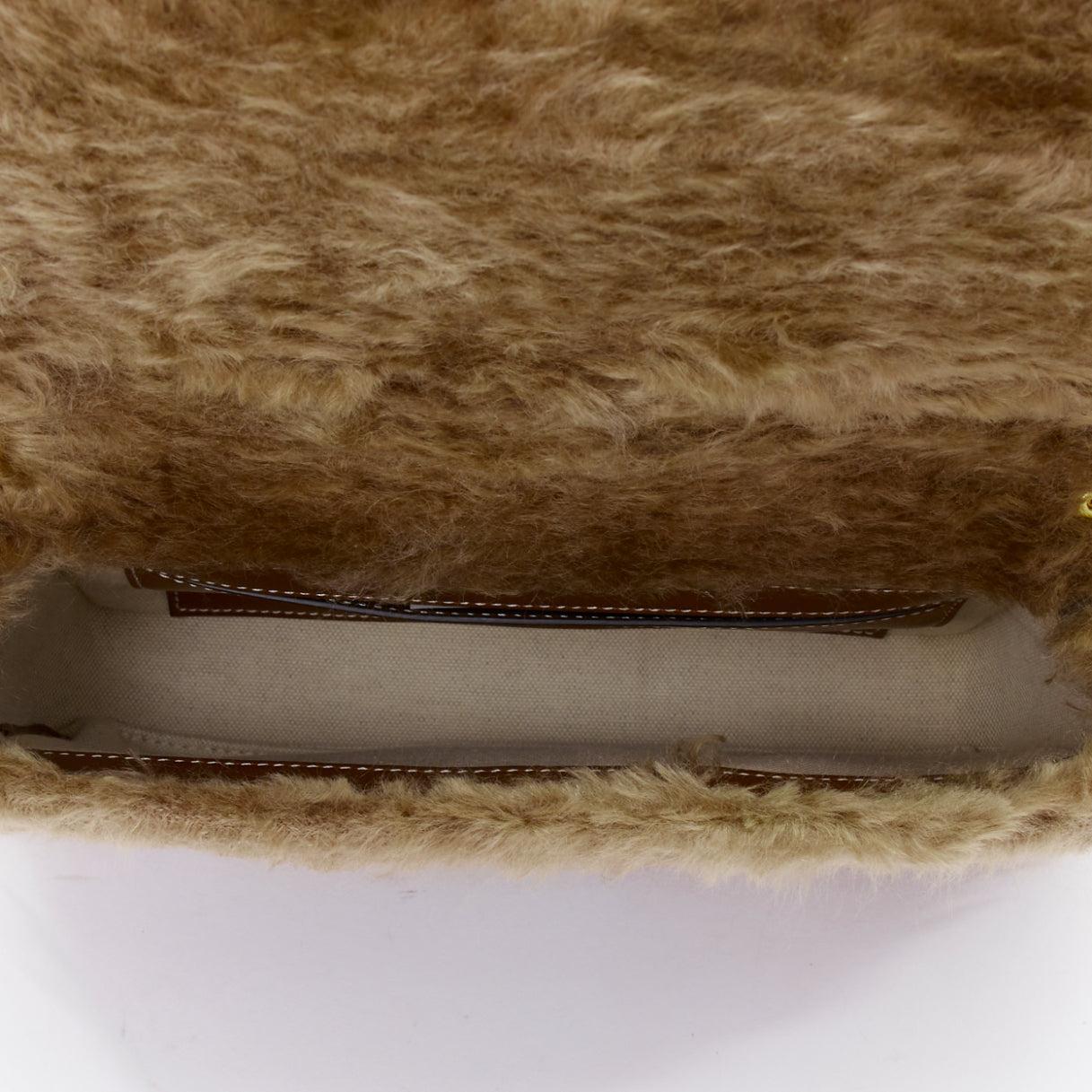 BURBERRY Lola Mohair Limited Edition lamb shearling gold TB crossbody bag For Sale 4