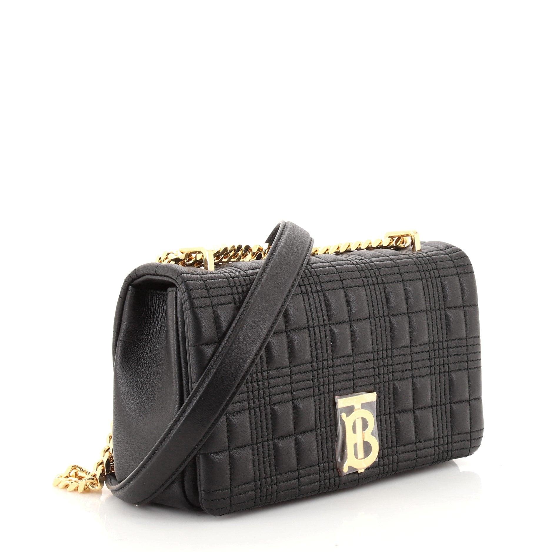 Black Burberry Lola Shoulder Bag Quilted Lambskin Small