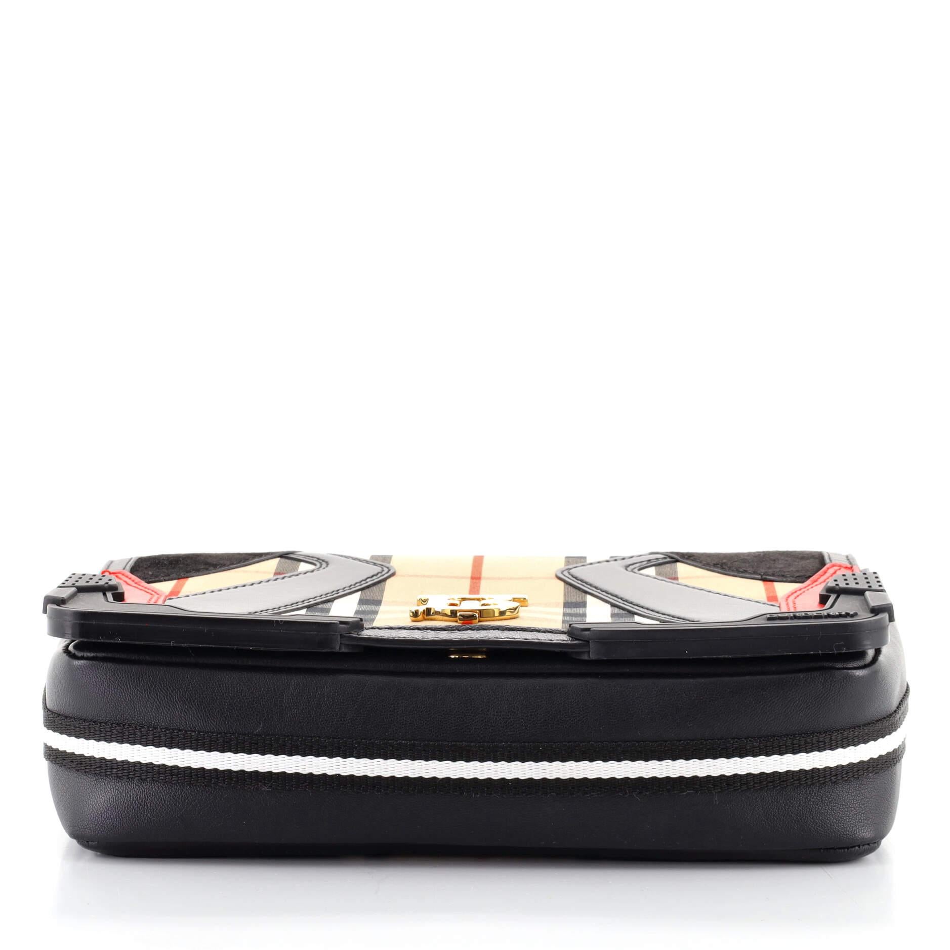 Burberry Lola Umhängetasche Vintage Check Canvas mit Leder und Wildleder Sm für Damen oder Herren