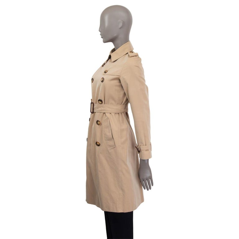 BURBERRY LONDON beige cotton DOUBLE BREASTE TRENCH Coat Jacket 6 XS For Sale  at 1stDibs