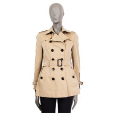 BURBERRY LONDON beige cotton ZIP FRONT TRENCH Jacket UK 10 M