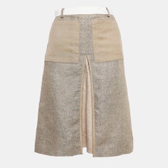 Burberry London Beige Linen Panel Skirt XS
