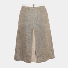 Burberry London Beige Linen Panel Skirt XS