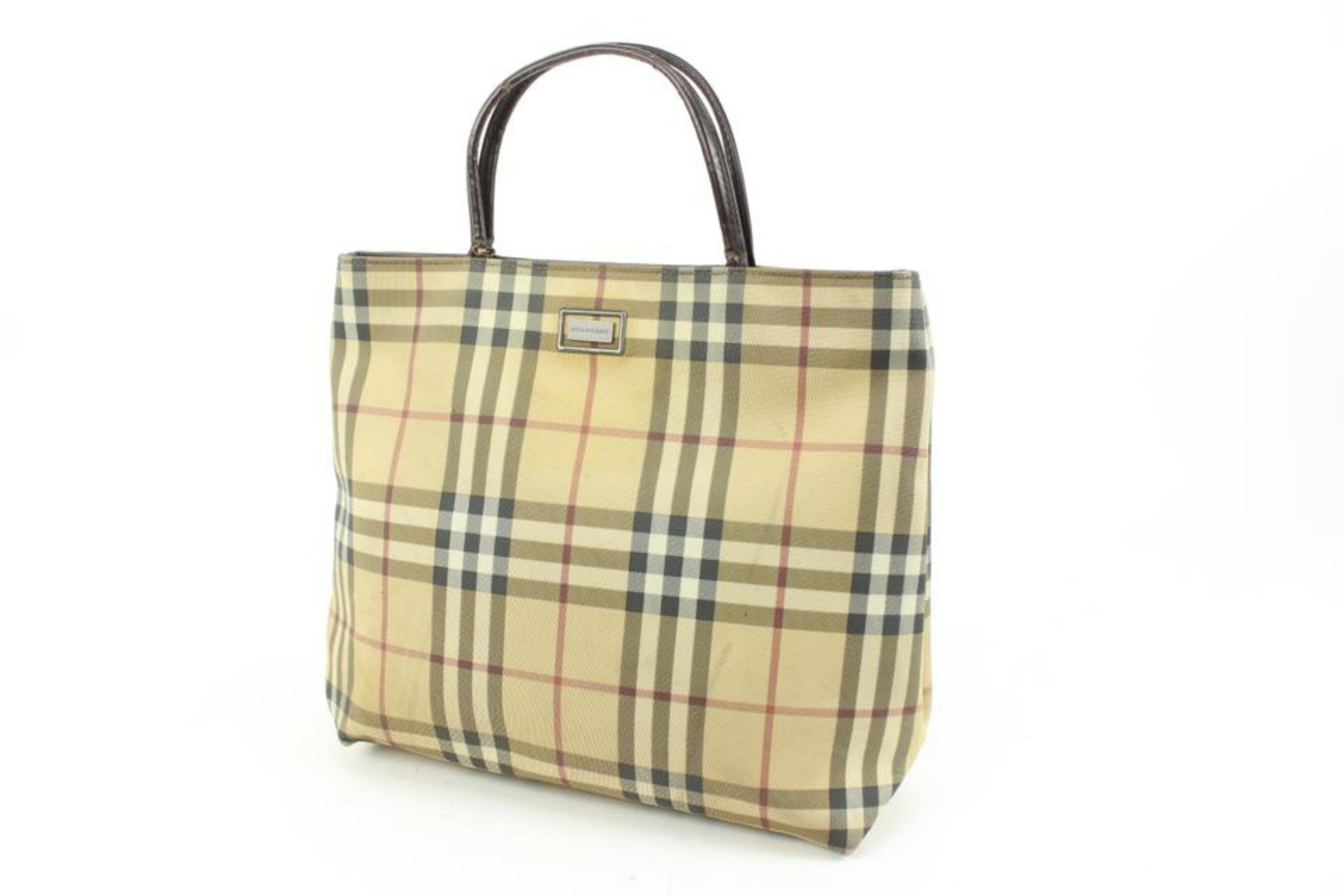 Burberry London Beige Nova Check Coated Canvas Tote Bag Upcycle Ready 9b419s
Made In: Italy
Measurements: Length:  13.5