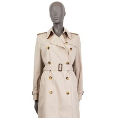 BURBERRY LONDON beige polyester & cotton Trench Coat Jacket 10 M
