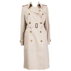 BURBERRY LONDON beige polyester & cotton Trench Coat Jacket 10 M