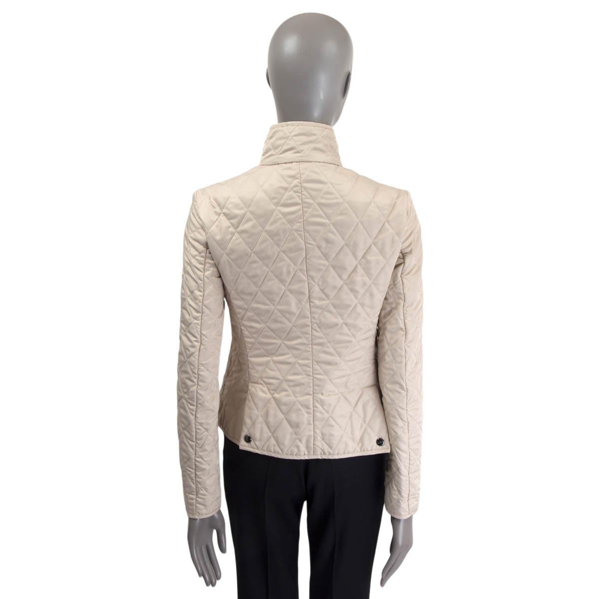 Women's BURBERRY LONDON beige polyester QUILTE ZIP Jacket S For Sale