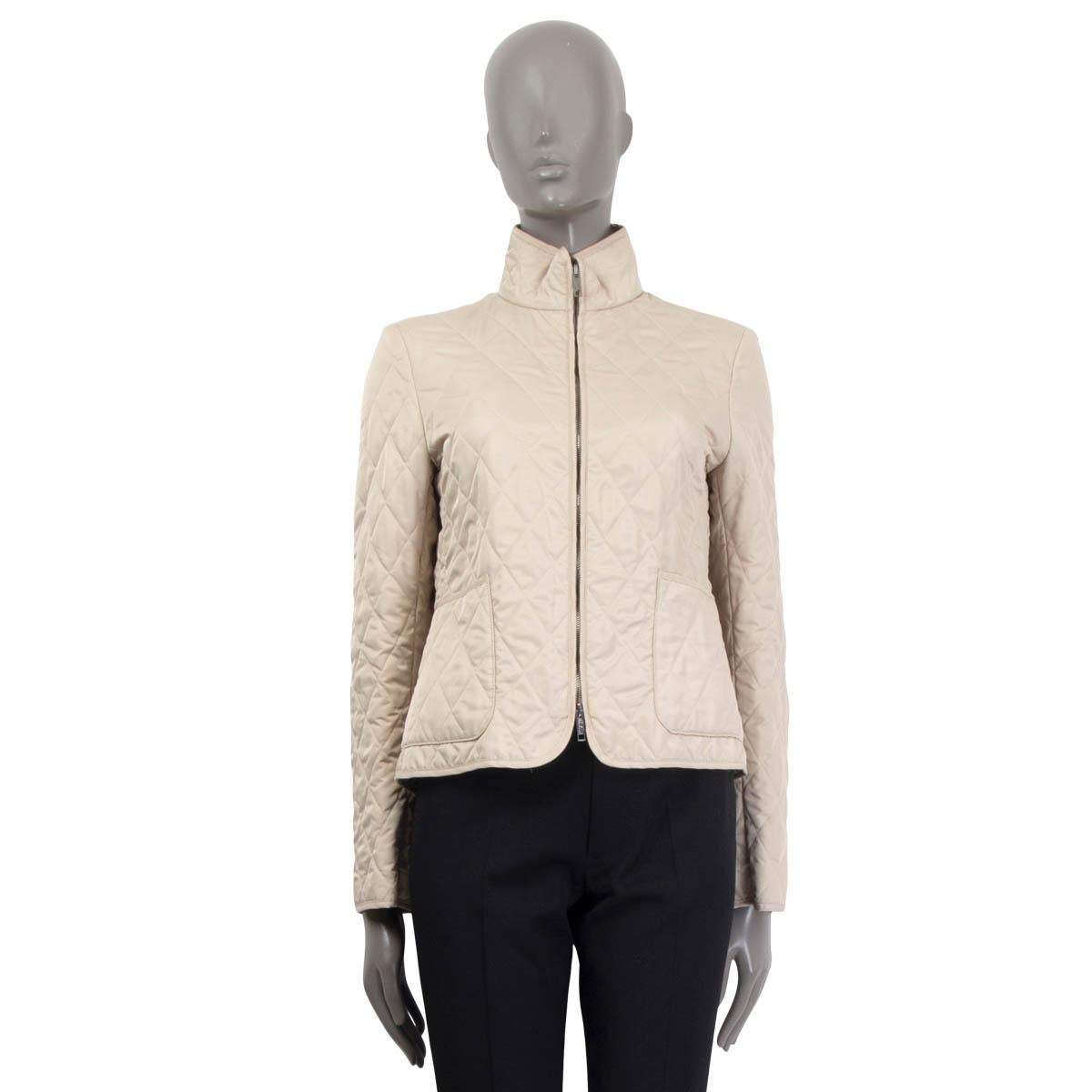 BURBERRY LONDON beige polyester QUILTE ZIP Jacket S For Sale