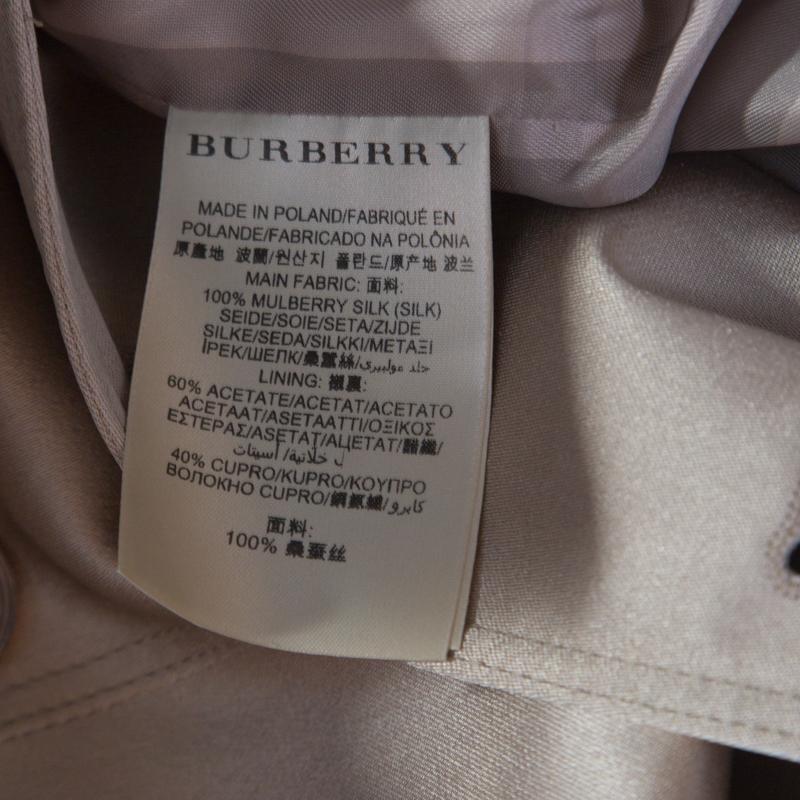 Burberry London Beige Silk Wrap Belted Cuff Trench Coat M For Sale at  1stDibs