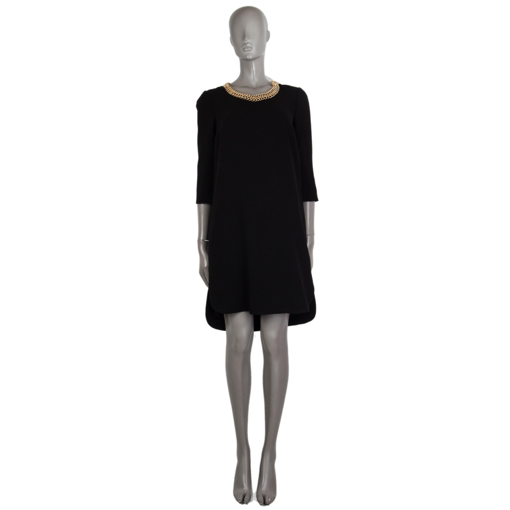 BURBERRY LONDON black acetate CHAIN TRIM SHIFT Dress 8 S For Sale