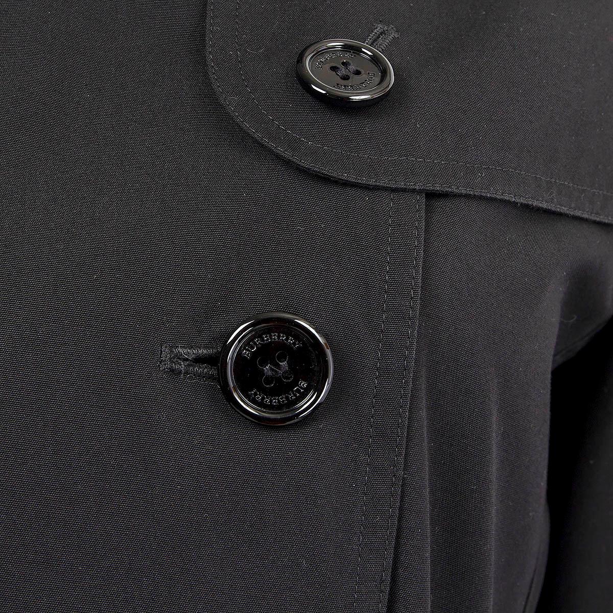 Women's BURBERRY LONDON black cotton blend KENSINGTON SHORT TRENCH Coat Jacket 10 S