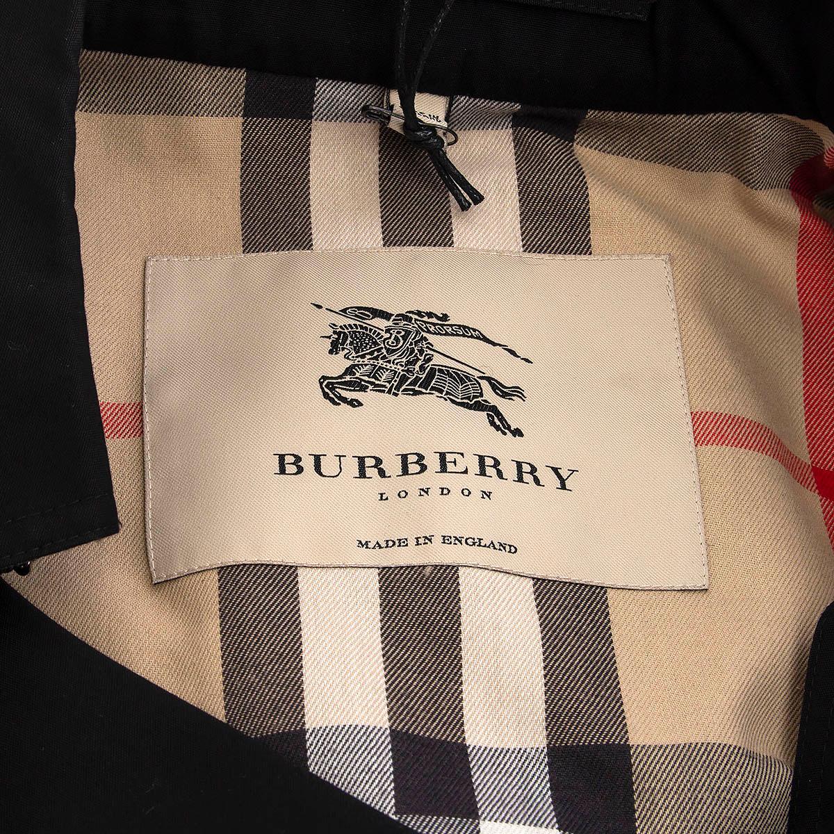 BURBERRY LONDON black cotton blend KENSINGTON SHORT TRENCH Coat Jacket 10 S 1