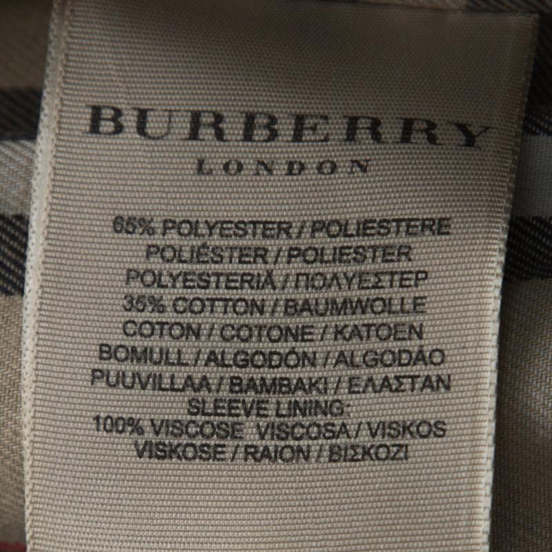 Burberry London Black Cotton Double Breasted Mid Length Trench Coat S 2