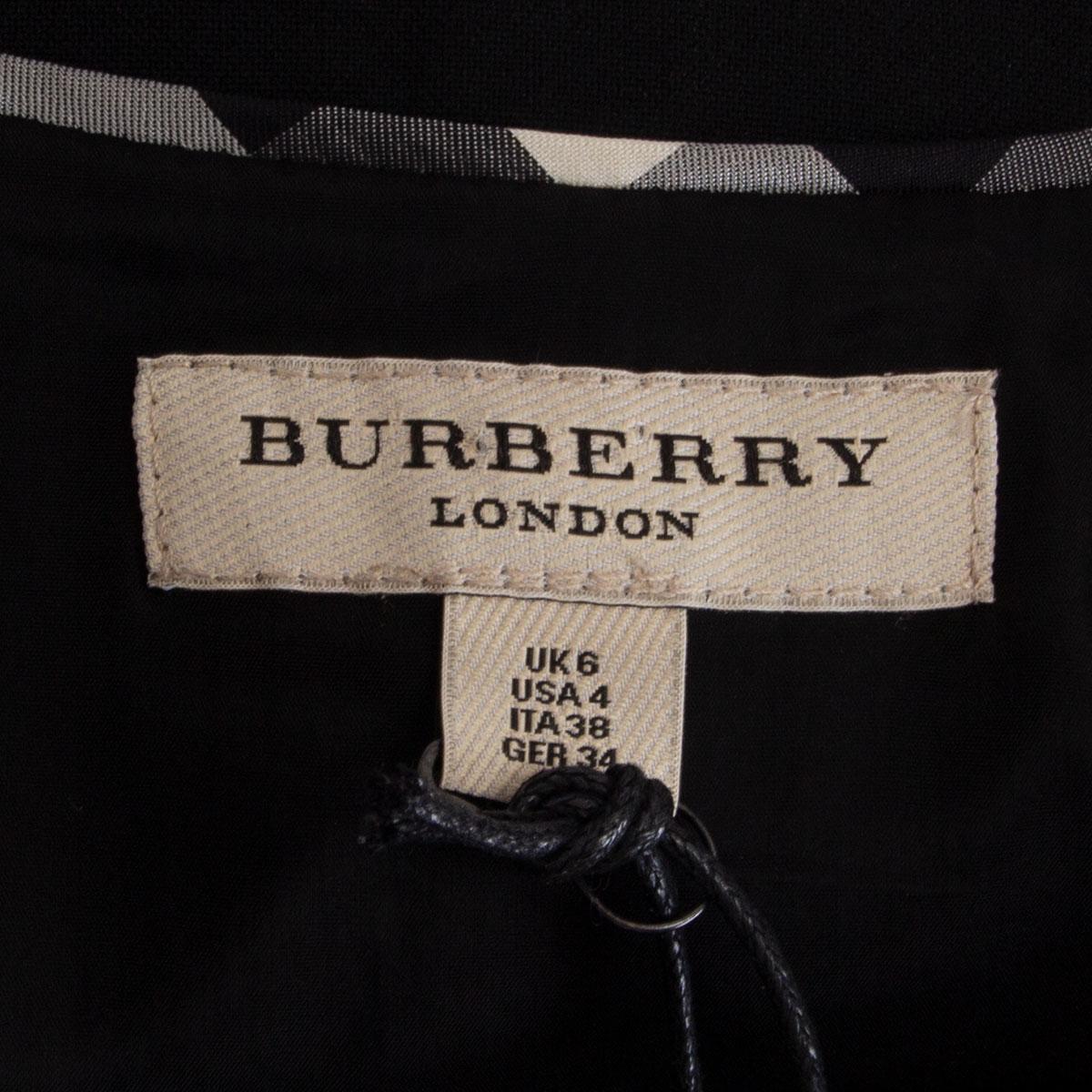 BURBERRY LONDON black LEATHER PATCH POCKET ZIP FRONT SHIFT Dress 6 XS For Sale 2