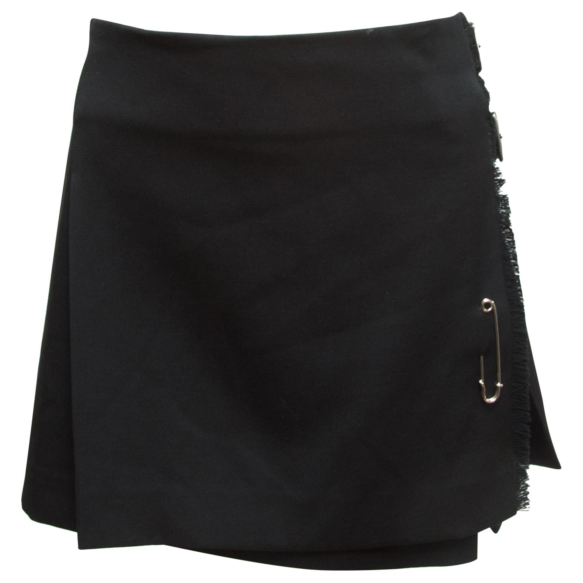 Burberry London Black Pleated Kilt Skirt