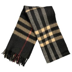 BURBERRY LONDON Écharpe en cachemire à carreaux noirs & Tan