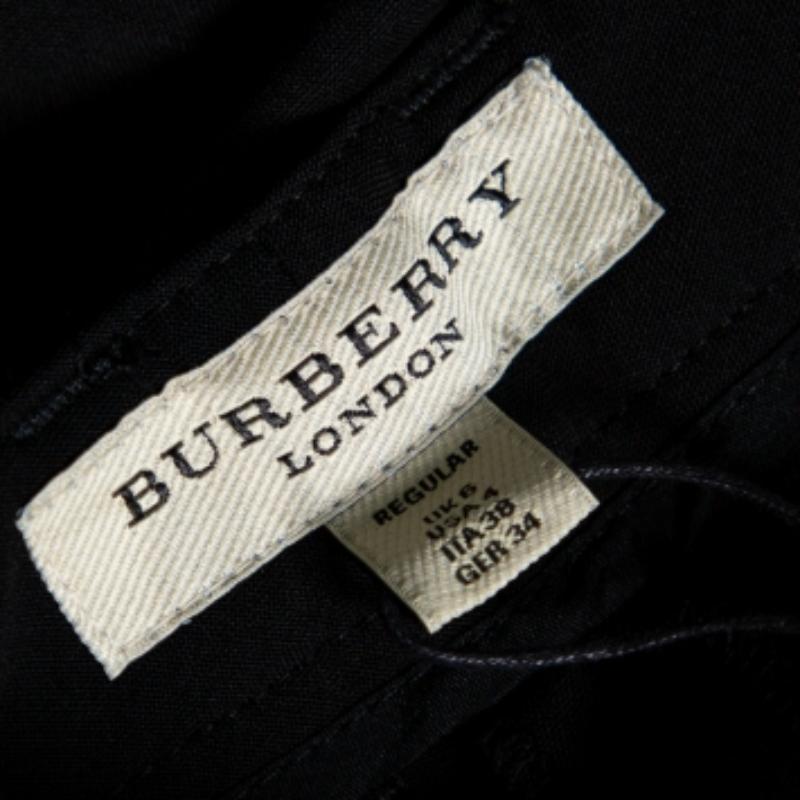 Burberry London Black Wool Blend Tailored Trousers S For Sale 1