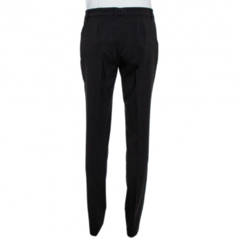 Burberry London Black Wool Blend Tailored Trousers S For Sale 1