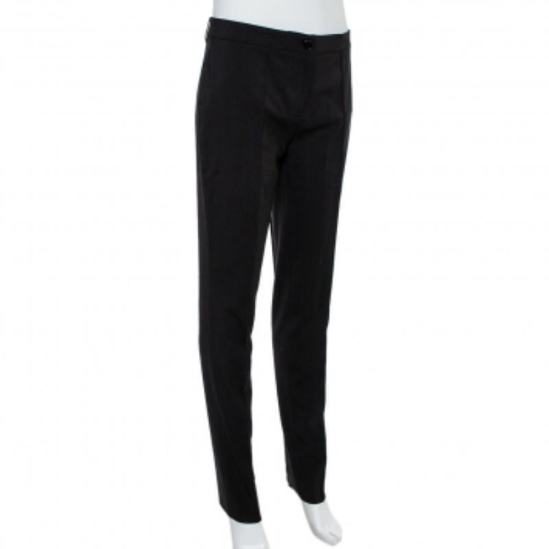 Burberry London Black Wool Blend Tailored Trousers S For Sale 2