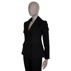 BURBERRY LONDON Chaqueta PEA COAT de fieltro de lana negra UK 4 XXS