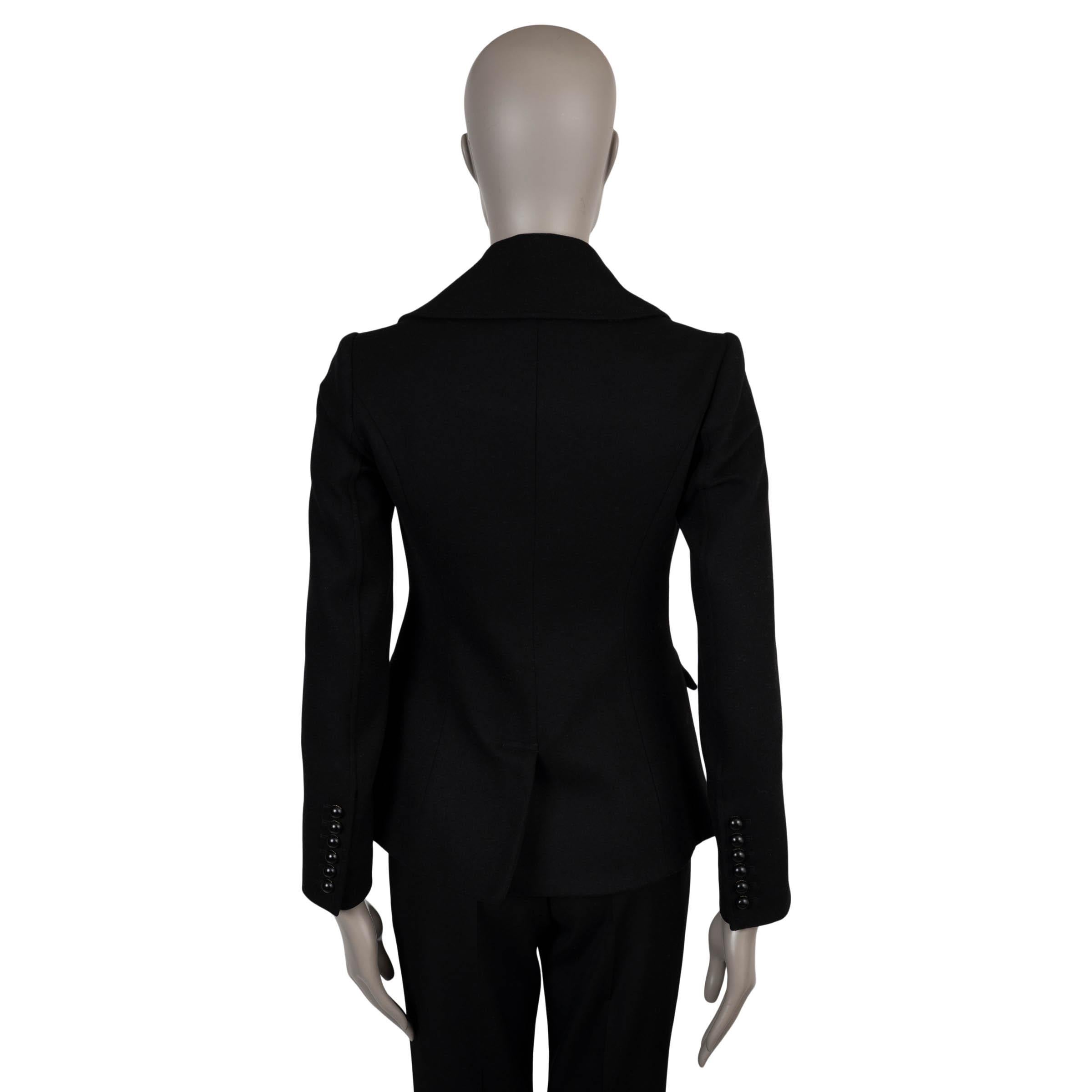 Noir Burberry London Veste PEA COAT en feutre de laine noir UK 4 XXS en vente