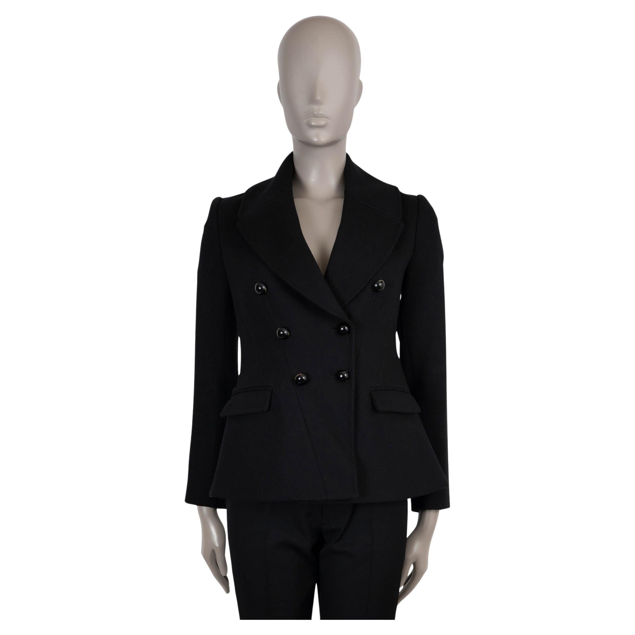 BURBERRY LONDON schwarzer Wollfilz PEA COAT Jacke UK 4 XXS