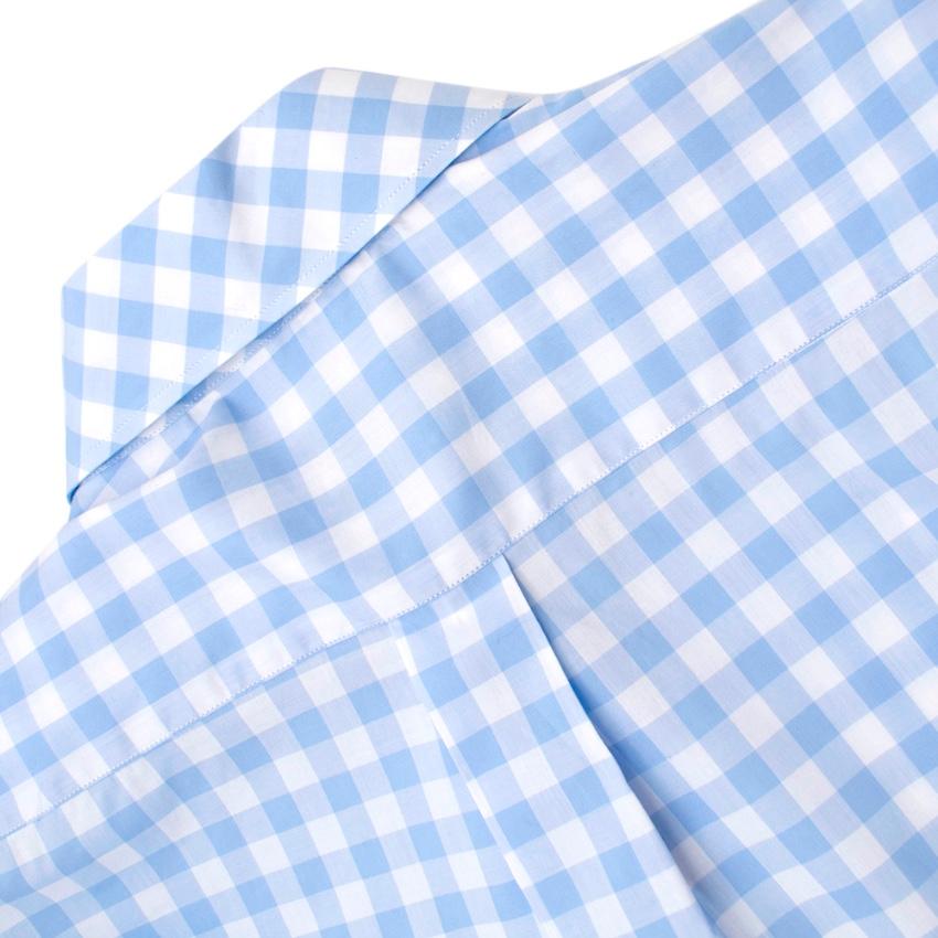 Burberry London Blue Gingham Cotton Poplin Shirt Dress - Size US 00 For Sale 3