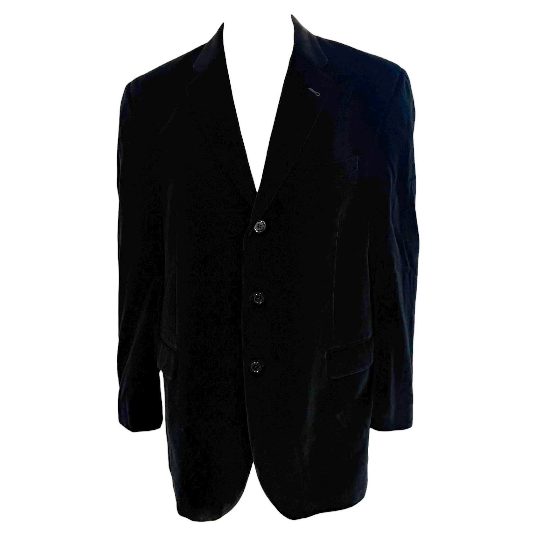 Burberry London Bond Street Black Velvet Men’s Jacket, Size 46 Long