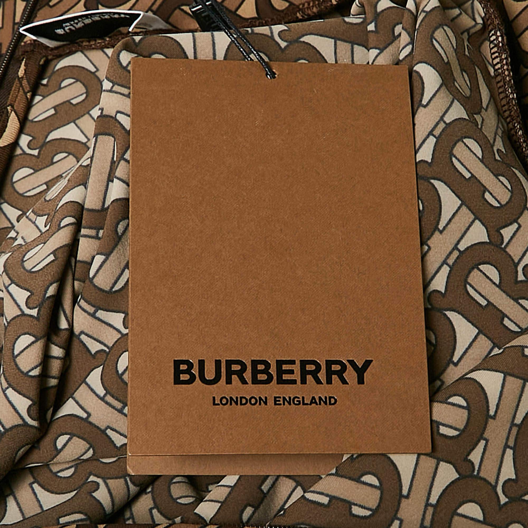 Women's Burberry London Brown Bridle IP Pattern Jersey Top S