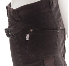 BURBERRY LONDON brown corduroy deconstructed trench mini skirt UK6 US4 S