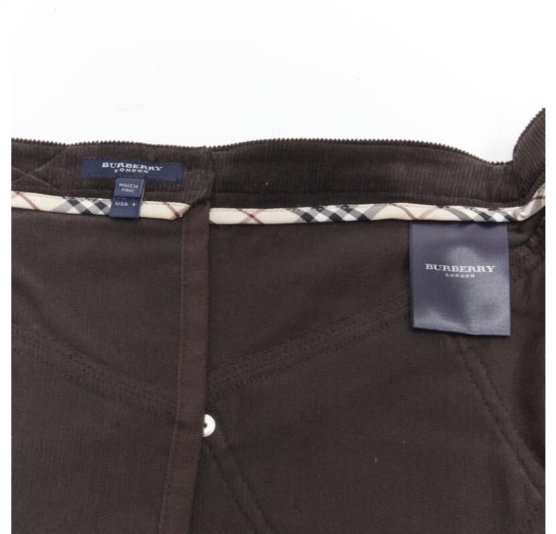 BURBERRY LONDON brown corduroy deconstructed trench mini skirt UK6 US4 S For Sale 3