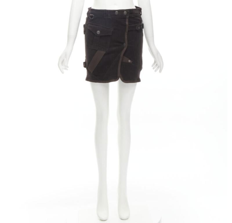 BURBERRY LONDON brown corduroy deconstructed trench mini skirt UK6 US4 S For Sale 4