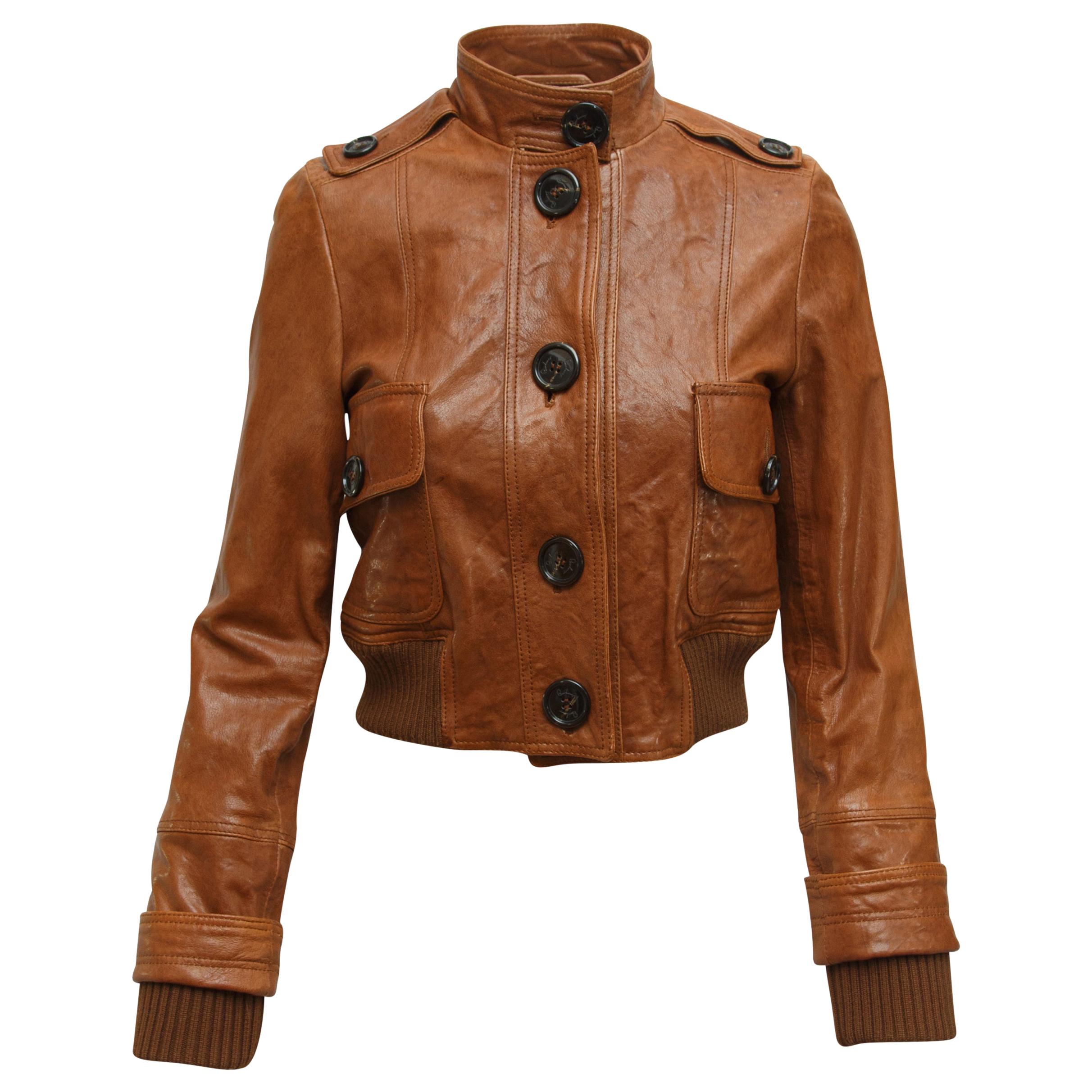 Burberry London Brown Leather Jacket