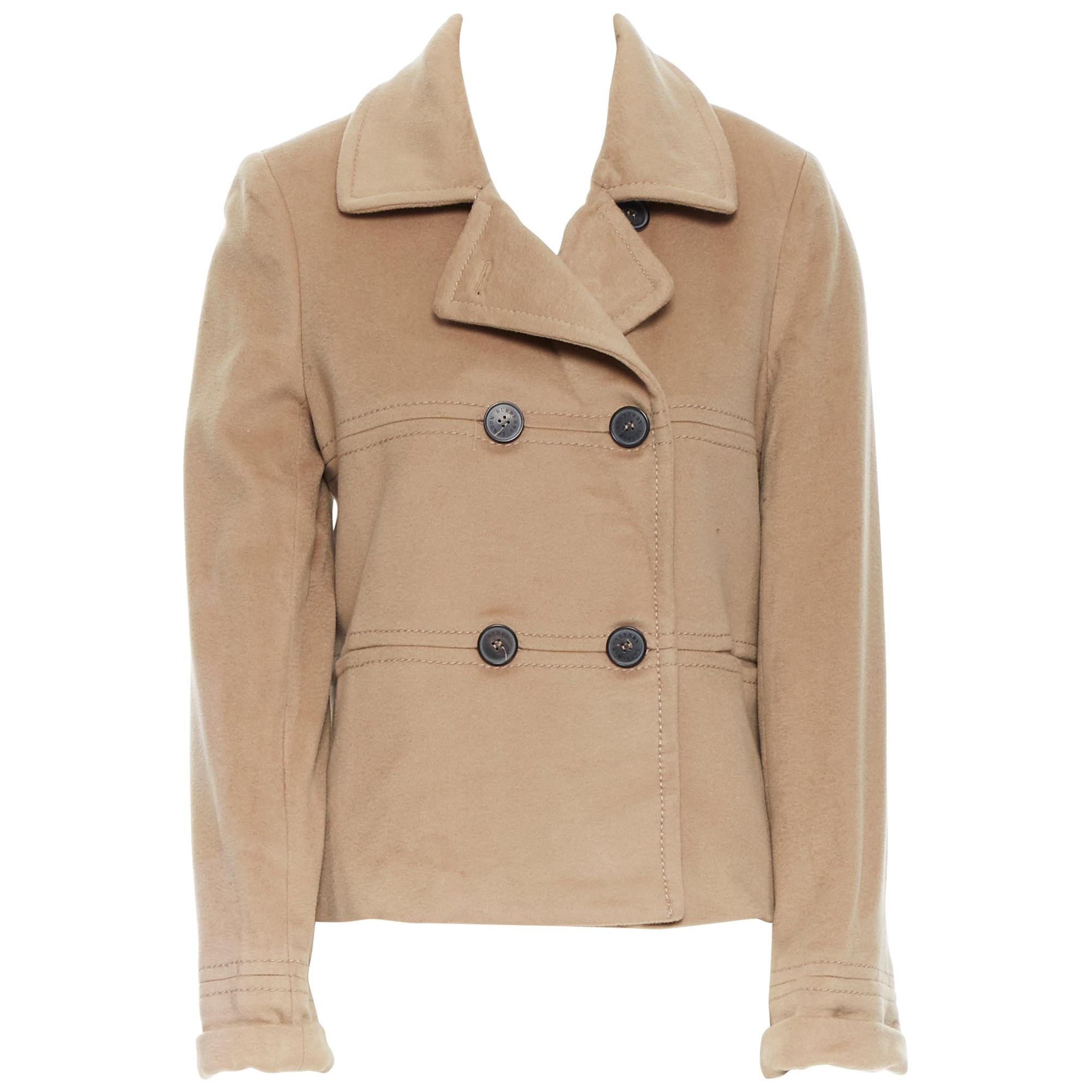 BURBERRY LONDON camel beige wool cashmere blend double breasted jacket US10  For Sale at 1stDibs | burberry double breasted jacket beige, burberry  single breasted jacket beige, burberry jacket