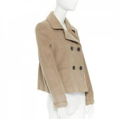 BURBERRY LONDON - Veste à double boutonnage en laine et cachemire beige camel US10 L