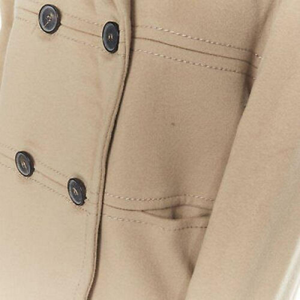 BURBERRY LONDON camel beige wool cashmere blend double breasted jacket US10 L 4